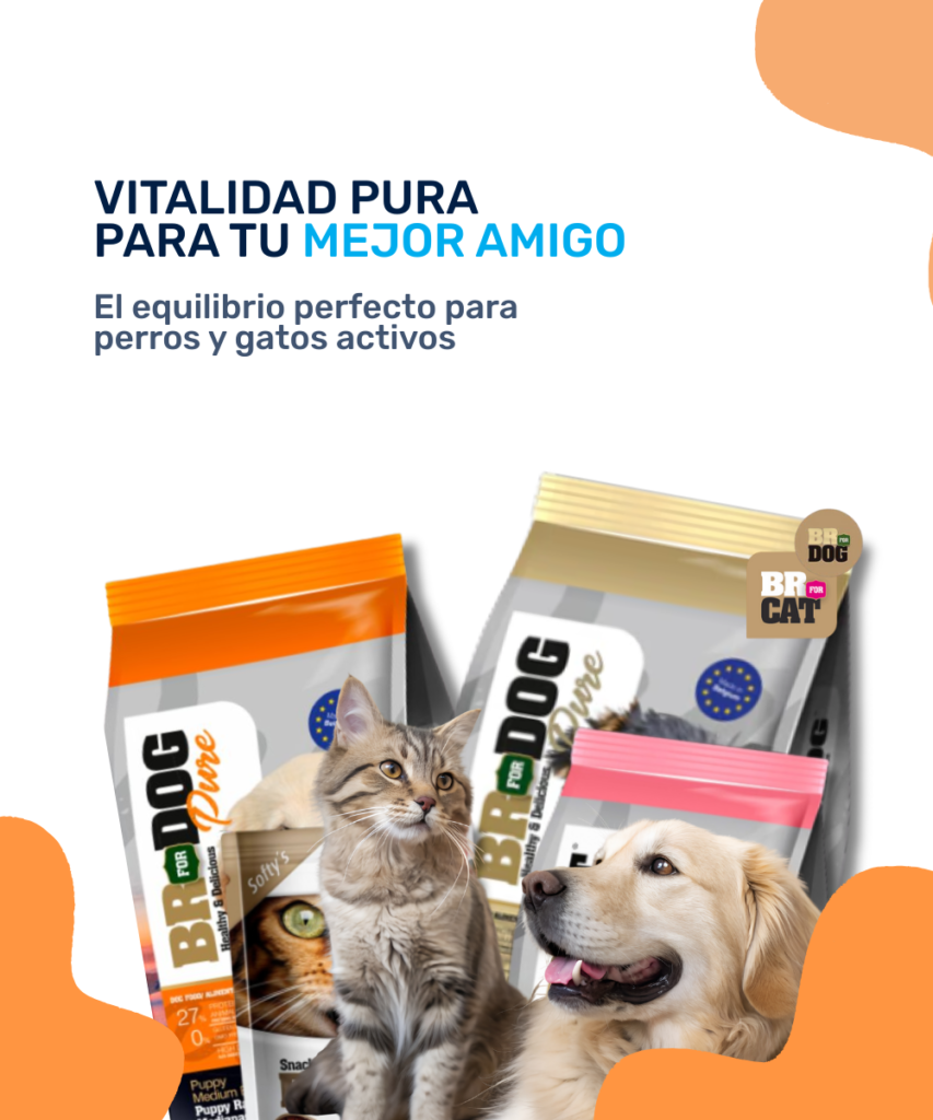 Alimento balanceado BR For Dog y BR For Cat para vitalidad animal - Nutrimas.